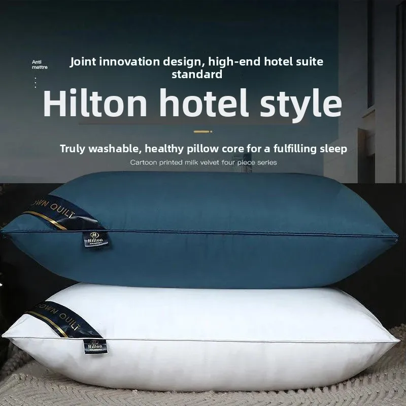 Hotel Quality Pillow Core Pair High And Low Neck Support Home Use Gift for Students Polyester Fiber Single Person Bedding