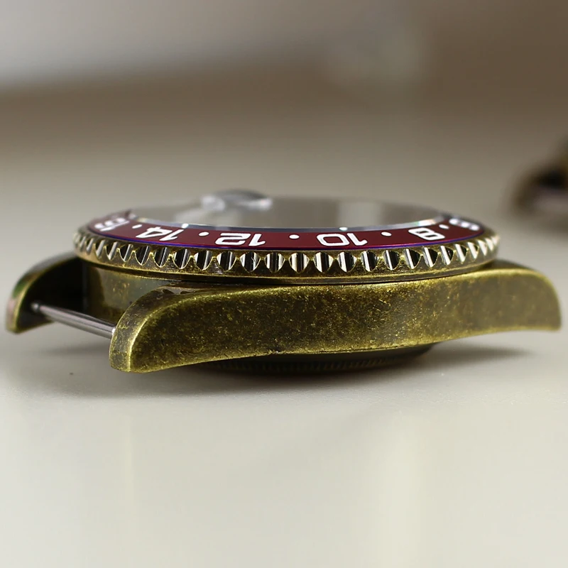 مناسبة لتعديل علبة الساعة NH35 316 من الفولاذ المقاوم للصدأ بإطار GMT وزجاج الياقوت المتوافق مع قرص 28.5 مم #4