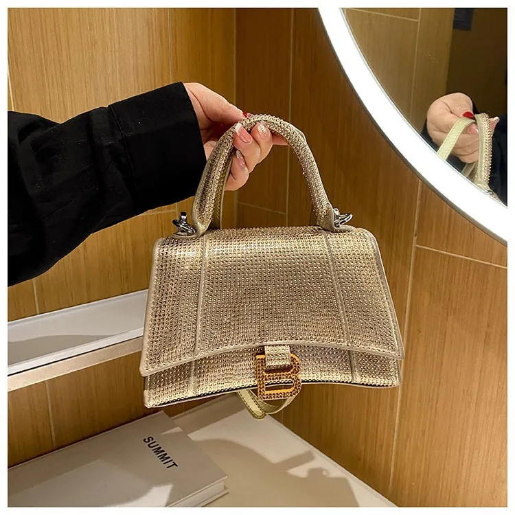 

Sparkling Crystal Mini Square Bag 2025 Fall Trendy Crossbody Bag for Women Small Designer-Inspired Handbag for Daily Office