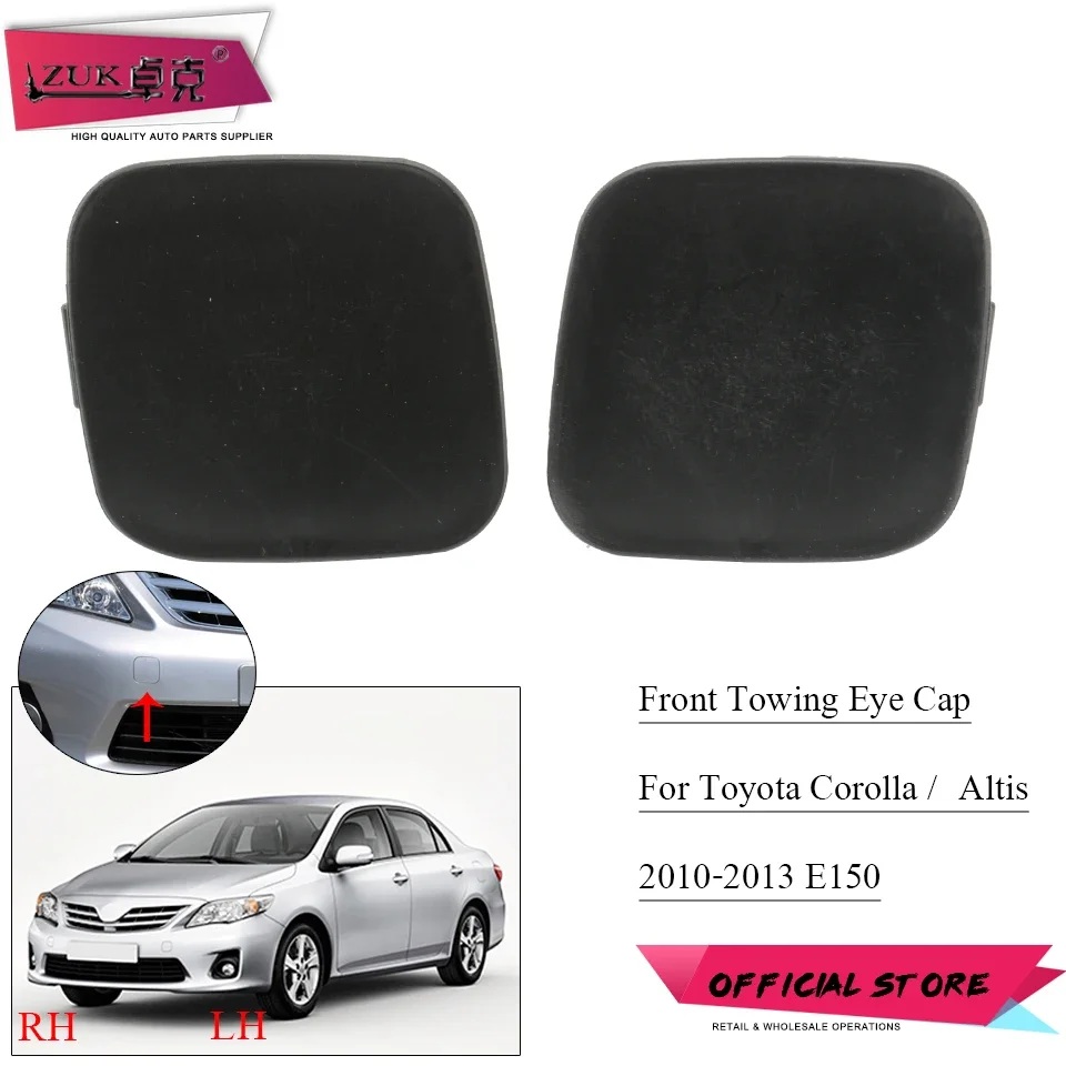 ZUK For Toyota Corolla Altis Sedan E150 2010 2011 2012 2013 Front Bumper Towing Hook Cover Lid Unpainted Trailer Eye Cap Lid