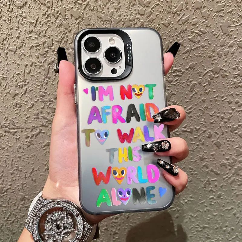 

Pink Love Letter Graffiti Laser Phone Case For iPhone 17 15 14 16 Pro Max Plus 11 13 12 Mini Pro Max 17 Air Shockproof Back Case