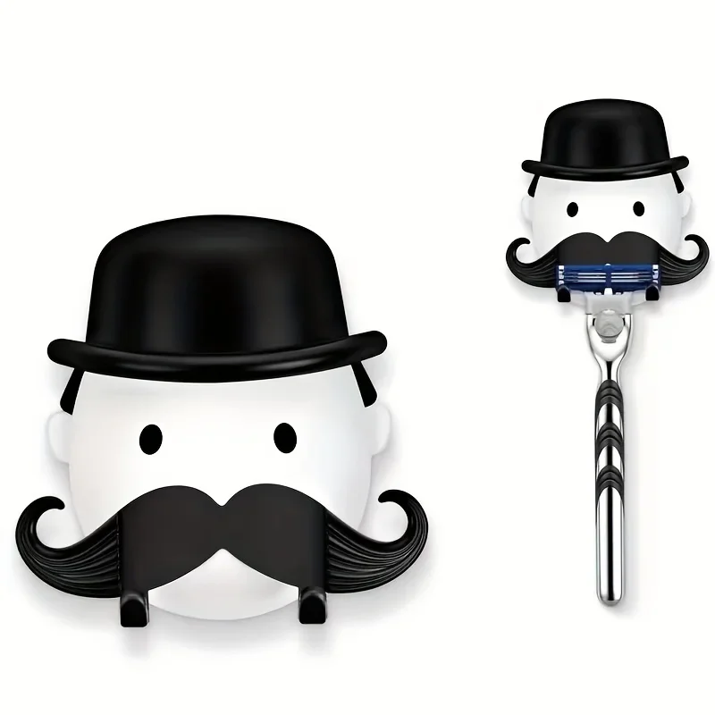 Beard shaver holder, suction cup, wall mounted storage rack, shaving knife holder, non perforated shaving knife holder,