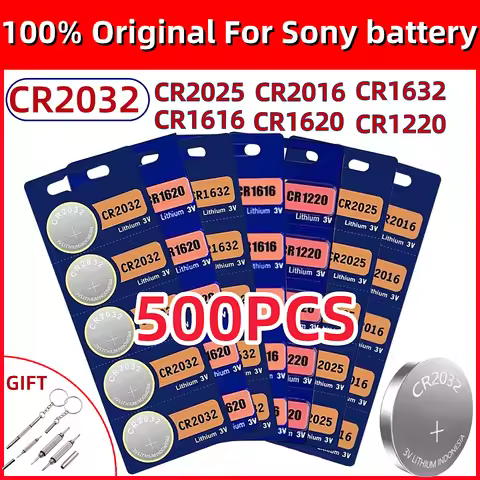 500PCS For Sony cr2032 Watch battery CR2025 CR1616 CR1620 CR1220 cr2016 CR1632 Button Cell cr 2032 cr 2025 CR 2016 Batteria