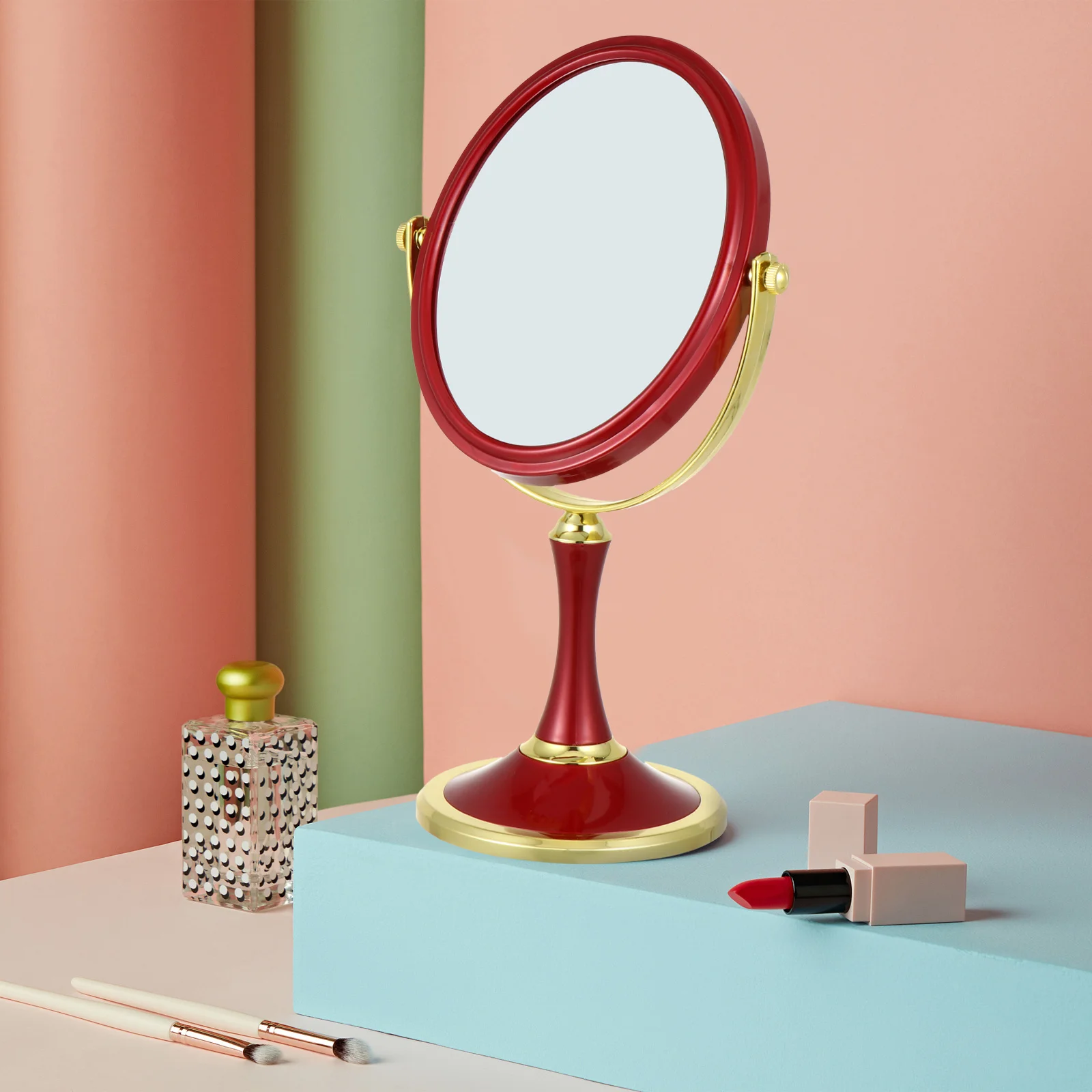 

Vanity Desktop Swivel Makeup Tabletop Double-sided Rotatable