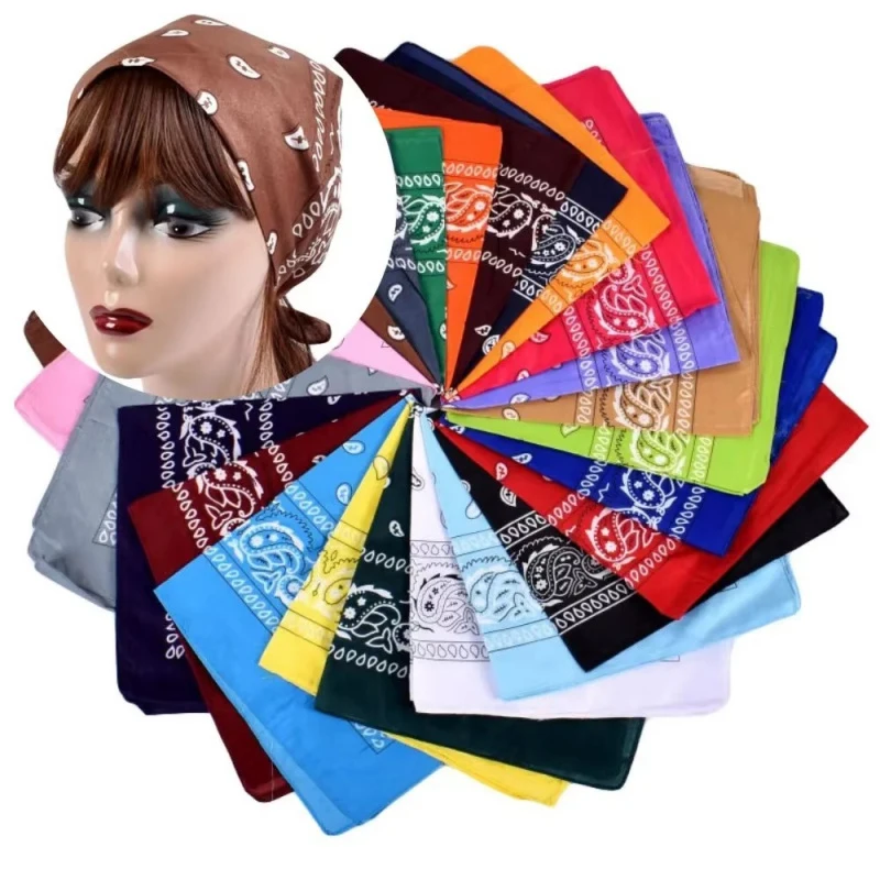 1/2/4pcs Men Women Bandana Hairband Cowboy Mens Biker Sports Headwear Wrist Hairwrap Single Sided Head Wrap Scarf Paisley