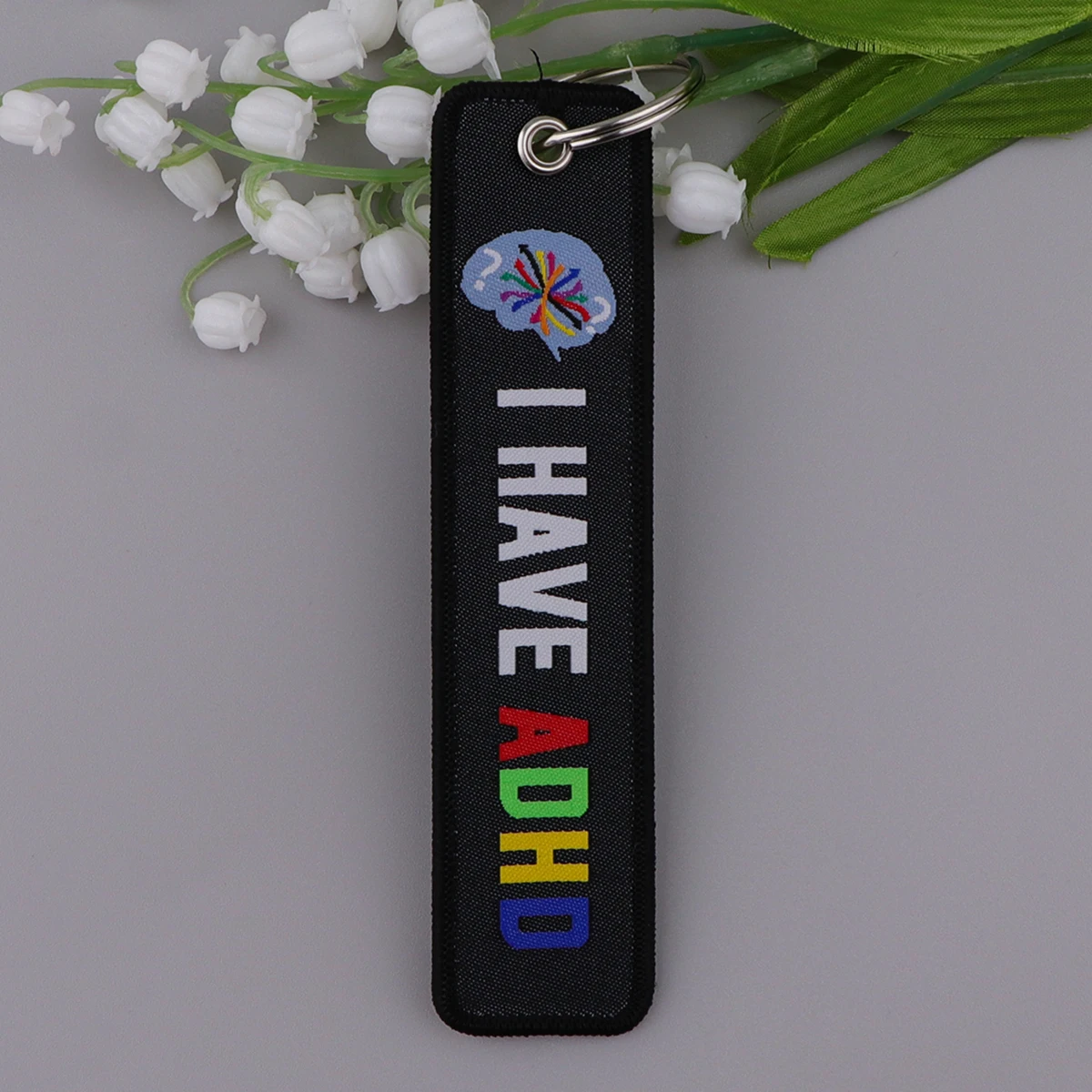 I HAVE AUTISM Embroidery Key Fobs ADHD Key Tags Keychain For Motorcycles Cars Key Ring Accessories Chaveiro Nurse Doctor Gifts