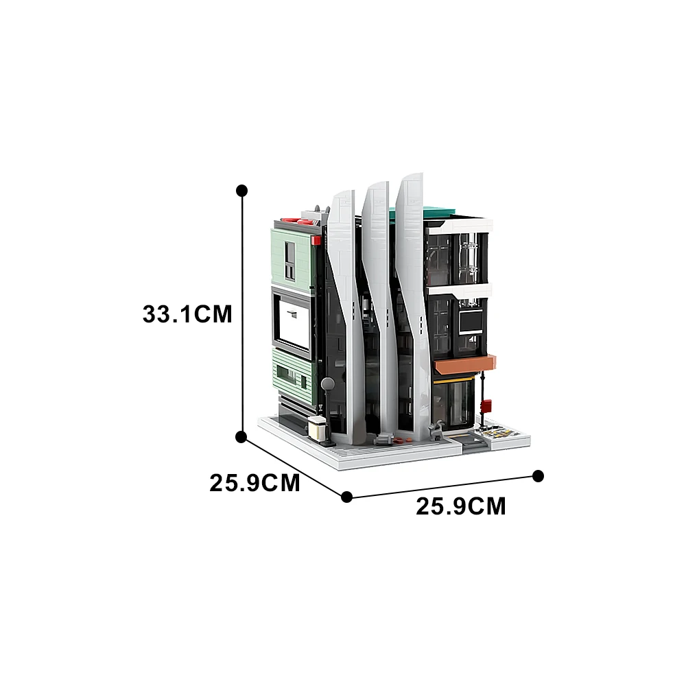 MOC Nowoczesna Architektura Biuro Szef na górze Model Klocki Budowlane Ratusz Cegły Mini Modularny 10273 Nawiedzony Dom Zabawka Prezent
