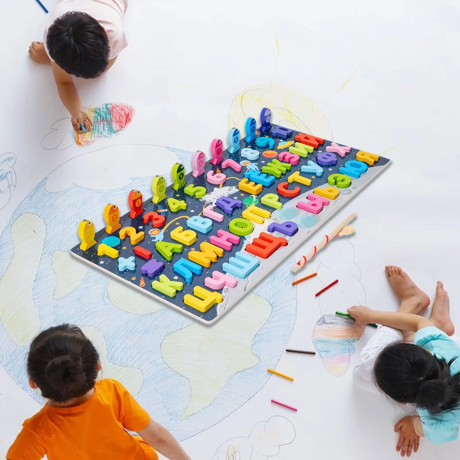 Blocos de brinquedos montessori de madeira combinando com cores para crianças meninos e meninas