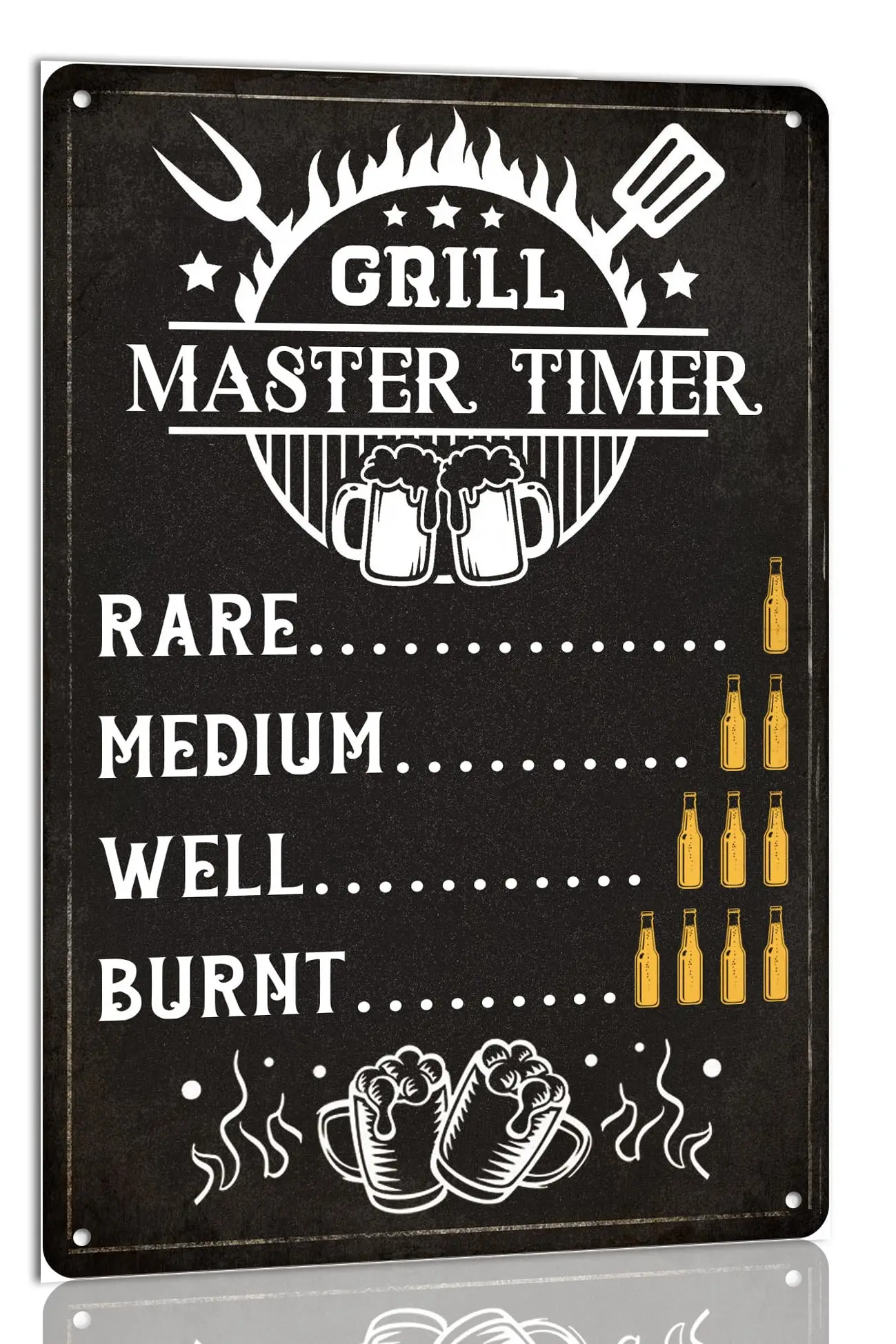 Grill Master Timer Vintage Grilling Metal Signs Funny BBQ Sign For Outdoor Wall Decor Backyard Bar Signs Patio Barbecue Sign 8x1