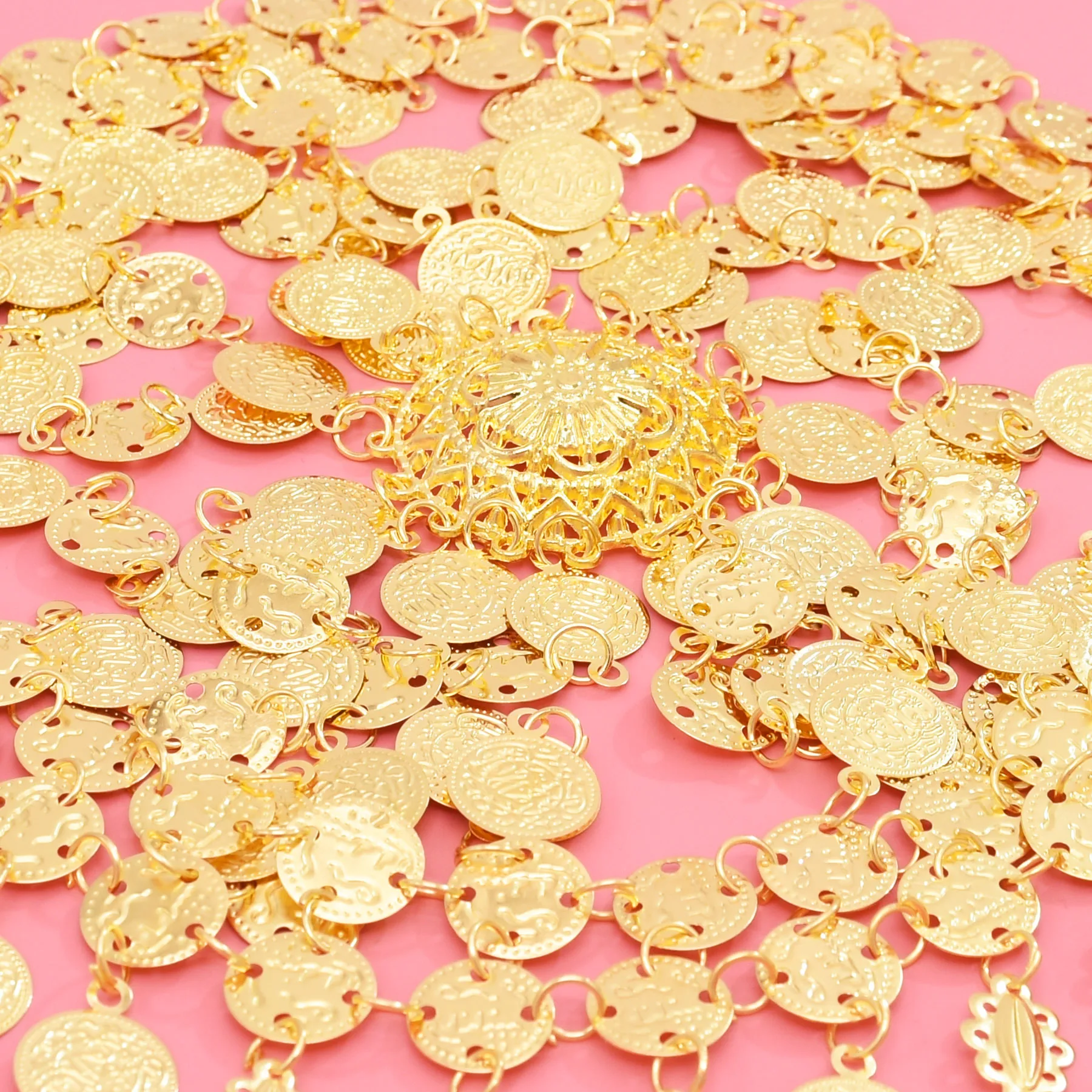 الذهبي طويل عملة سلاسل قبعة أغطية الرأس إكسسوارات الشعر للنساء خمر الرقص الهندي التقليدي العرقي أنثى الشعر مجوهرات هدية