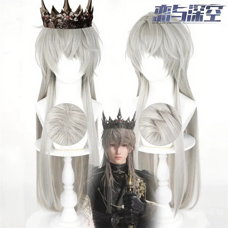 

Новая игра Love And Deepspace Xavier King, парик для косплея для взрослых, серебристо-серый, длинные волосы, термостойкие синтетические парики, реквизит для Хэллоуина