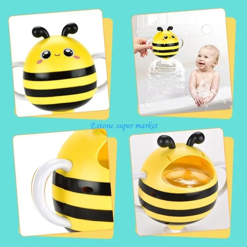 090b brinquedo pulverização água desenho animado, abelha/joaninha, brinquedo flutuante água para banho bebê, mini