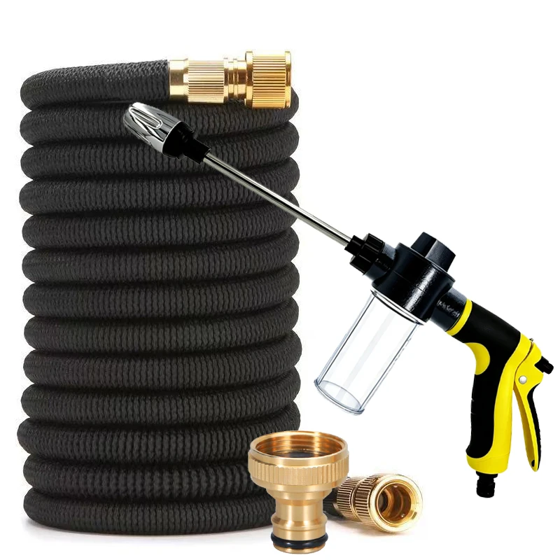 Expandable Magic Hose 25-125 Feet, High-Pressure Car Wash, 7 Water Spray Functions, Water Gun, Garden Hose, Garden Tools