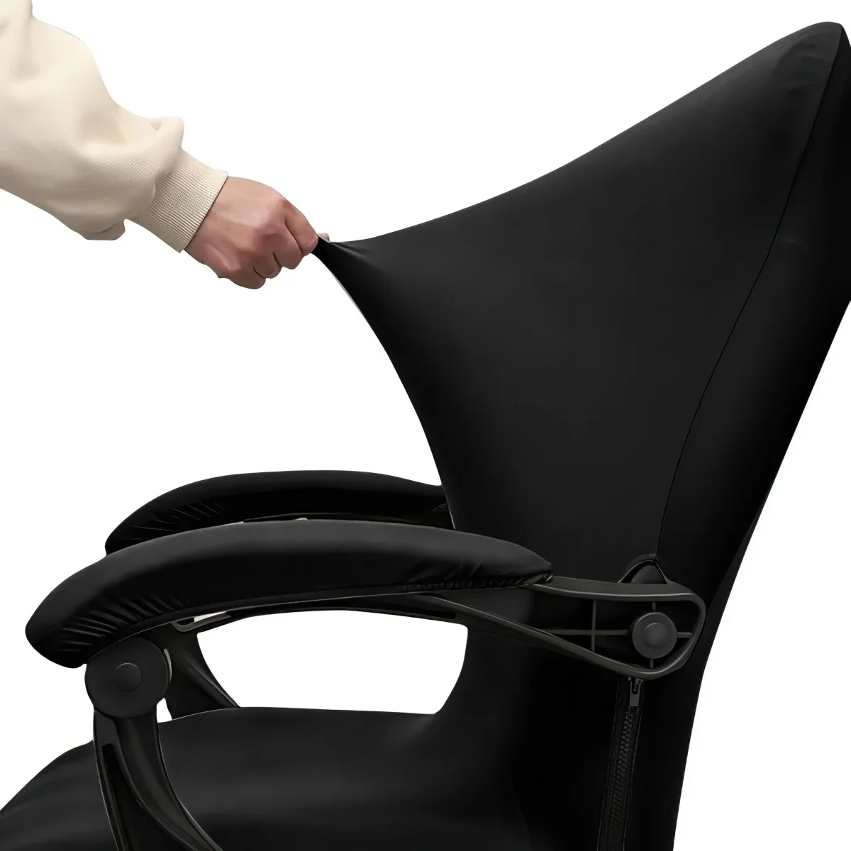 1pc 75D Waterproof Elastic Milk Silk Office Chair Cover, Keep The Office Chair Clean and Tidy