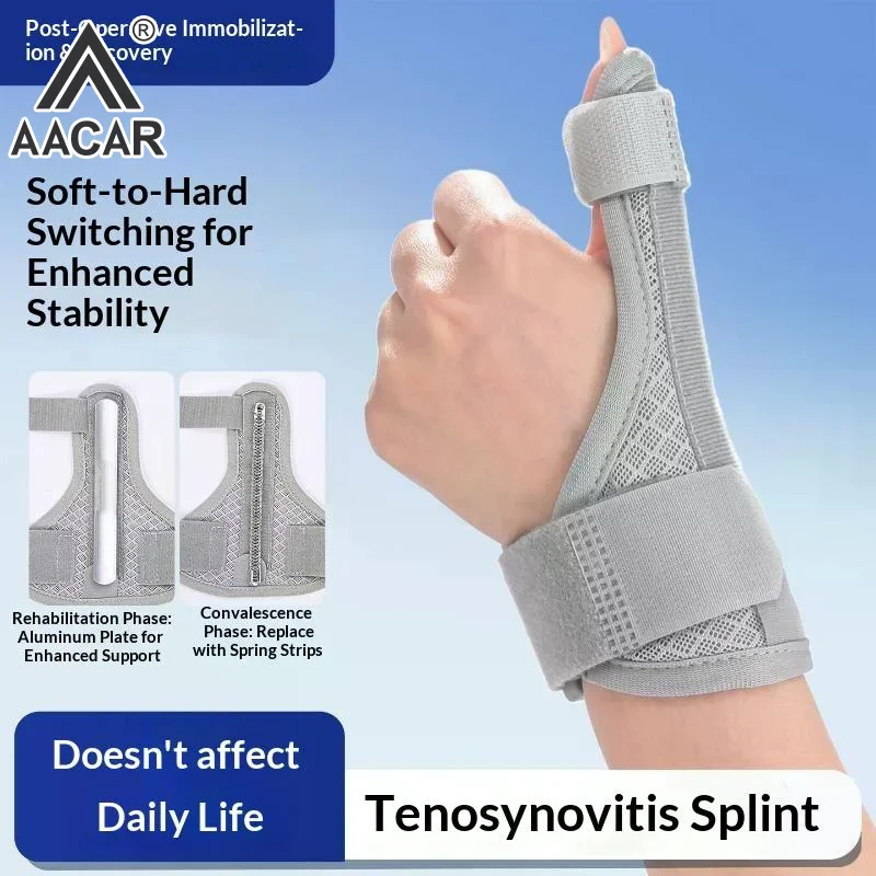 New Polyester Wrist Guard Grey Black Adjustable Protective Immobilizer For Thumb Splint Fractures Unisex