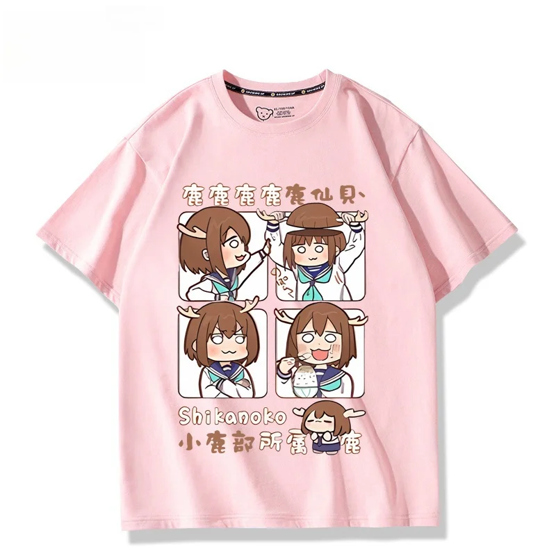 2024 New Noko Cosplay Shikanoko Summer New 2024  Short Sleeve Print Clothing T-shirt Harajuku Graphic Clothing Toys Gifts