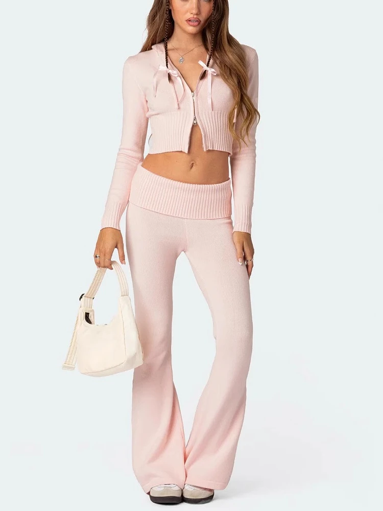Autumn Fashion Set Women's Casual Sports Zipper Hooded Top+pants Two-piece Set Suitable for Outdoor Daily Wear for Women