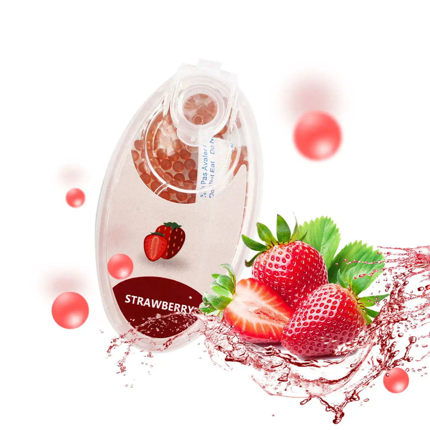 Perlas de Mentol con Sabor a Fresa de 2.8mm, Cápsulas de Aroma para un Aliento Fresco, Potenciador del Sabor de Frutas Portátil, Sabor Duradero y Refrescante