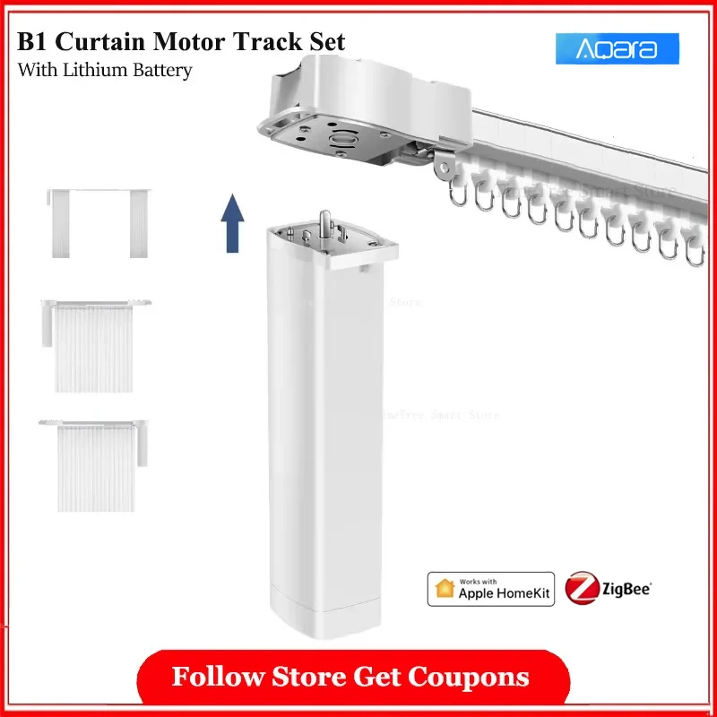 Aqara elektrische gordijnrail inclusief Smart Zigbee B1 batterijmotorrailset Automatisch gordijn afstandsbedieningssysteem