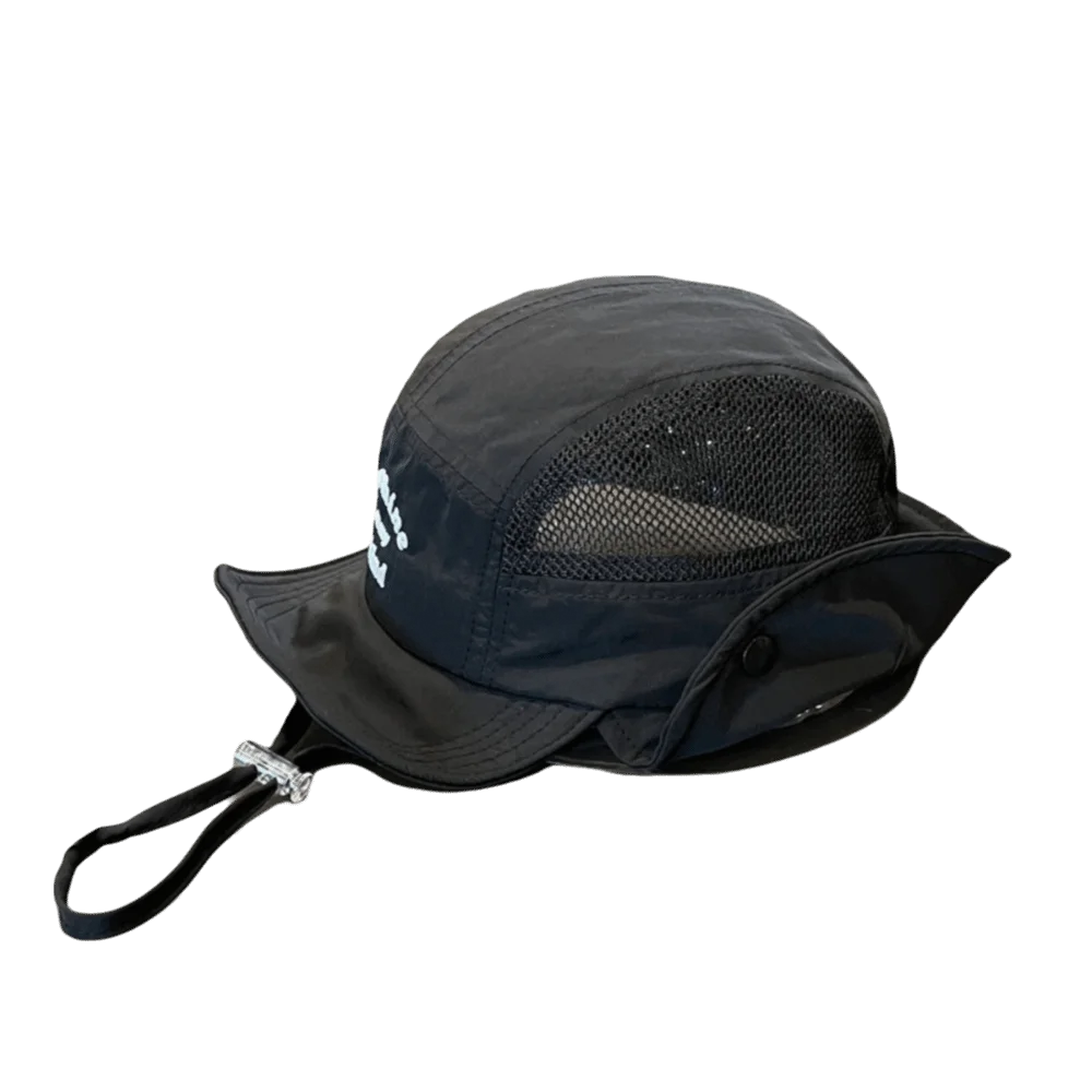 

Quick-Dry Kids Bucket Hat Mesh Breathable Lightweight Neck Protection Sun Hat Soft Brim Solid Color Sunshade Cap Summer