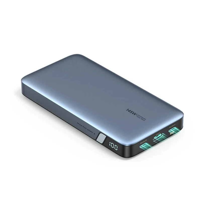 145W power bank 25000mAh portableUSB C 3-port pd3.0 battery pack Digital Display 65W fast recharge