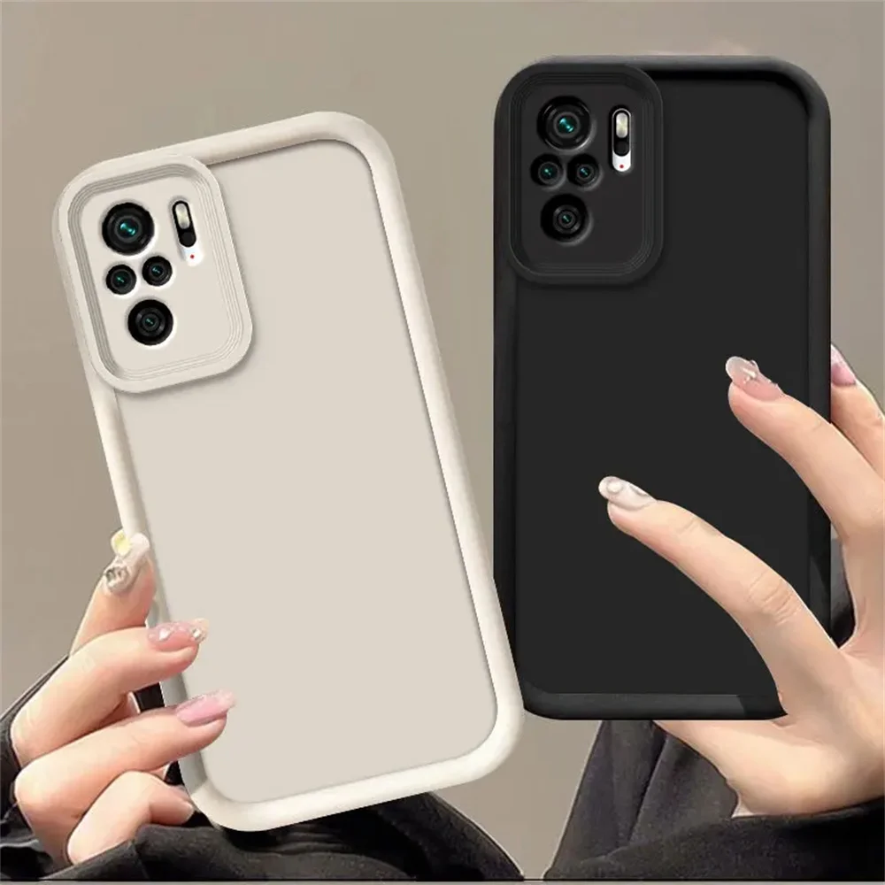 Kameraschutz, stoßfeste Abdeckung, weiche TPU-Hülle für Xiaomi Redmi Note10 4G, luxuriöse, matte Silikon-Rückseite in einfarbiger Farbe