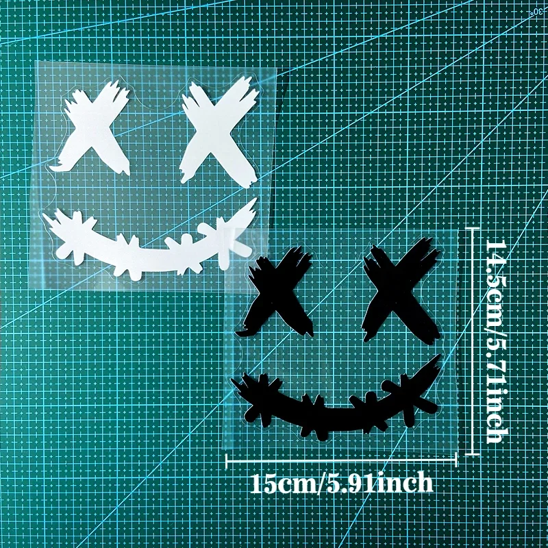 1PC Demon Smiling Face Sticker Waterproof Vinyl Decals Motorcycle Windshield Scooter Body Car Window Funny Decor