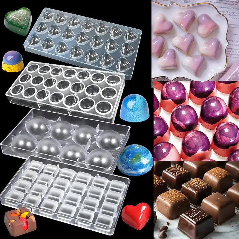 New Chocolate Candy Mold Circular Shape Baking Cake Polycarbonate Chocolate Molds Baking Pastry Tools Kitchen Household Supplie