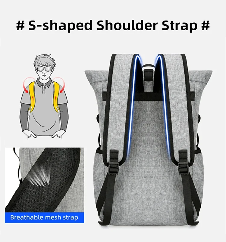 Leichter Faltbarer Outdoor-Sportrucksack mit Großer Kapazität, Wasserdichter Wanderrucksack für Freizeitaktivitäten und Täglichen Gebrauch, Unisex – Detail 17