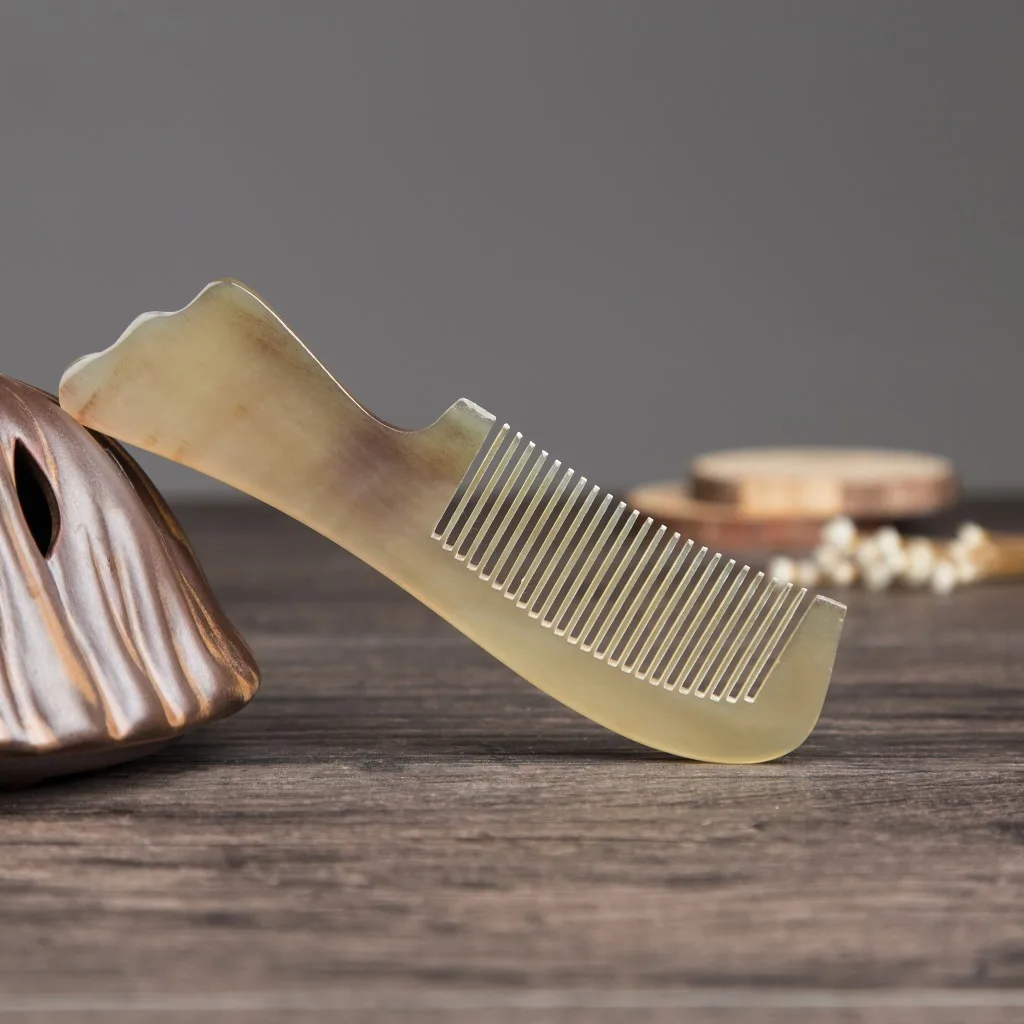 Pet Comb, Natural Horn Comb With Wooden Handle, Promotional Gift Hair Styling Standard 15cm3.8cm0.5cm