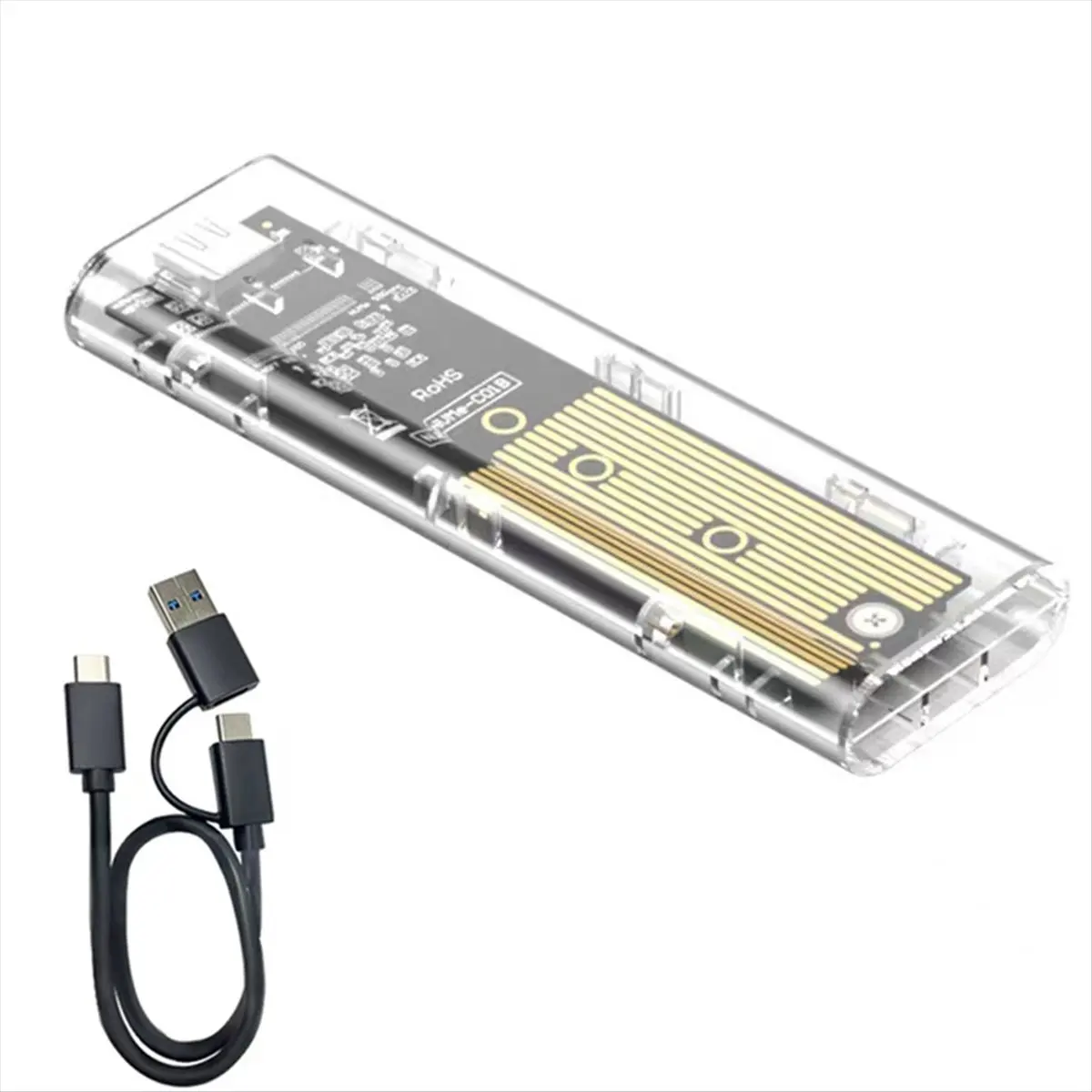 A565F Perfect ★◀◁Laptop SSD Mobile Hard Drive Box Transparent M.2 SSD Box NVME PCIe M2 Hard Disk Case 10Gbps SATA Clear SSD Case