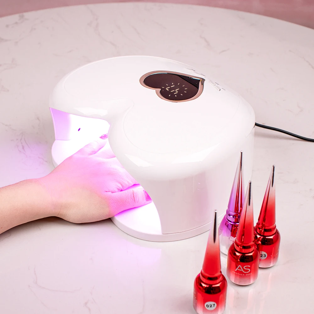 High Power 96W RED Light LED Nail Lamp Heart Shape Gel UV Lamp Manicure Nail Polish Dryer Machine for Fast Drying All Gel Polish