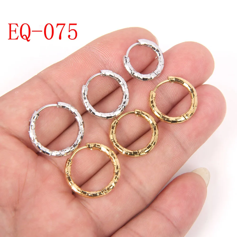 10 Stück Edelstahl PVD-Vergoldete Gerändelte Ohrring-Verbinder, für DIY-Schmuckherstellung – Detail 9
