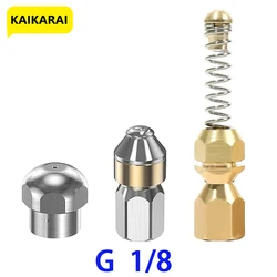 High Pressure Cleaner Sewer Drain Sewer Cleaning Nozzle Accessories 1/8 Inch Stainless Steel Quick Plug Drain Hose Nozzle Tools