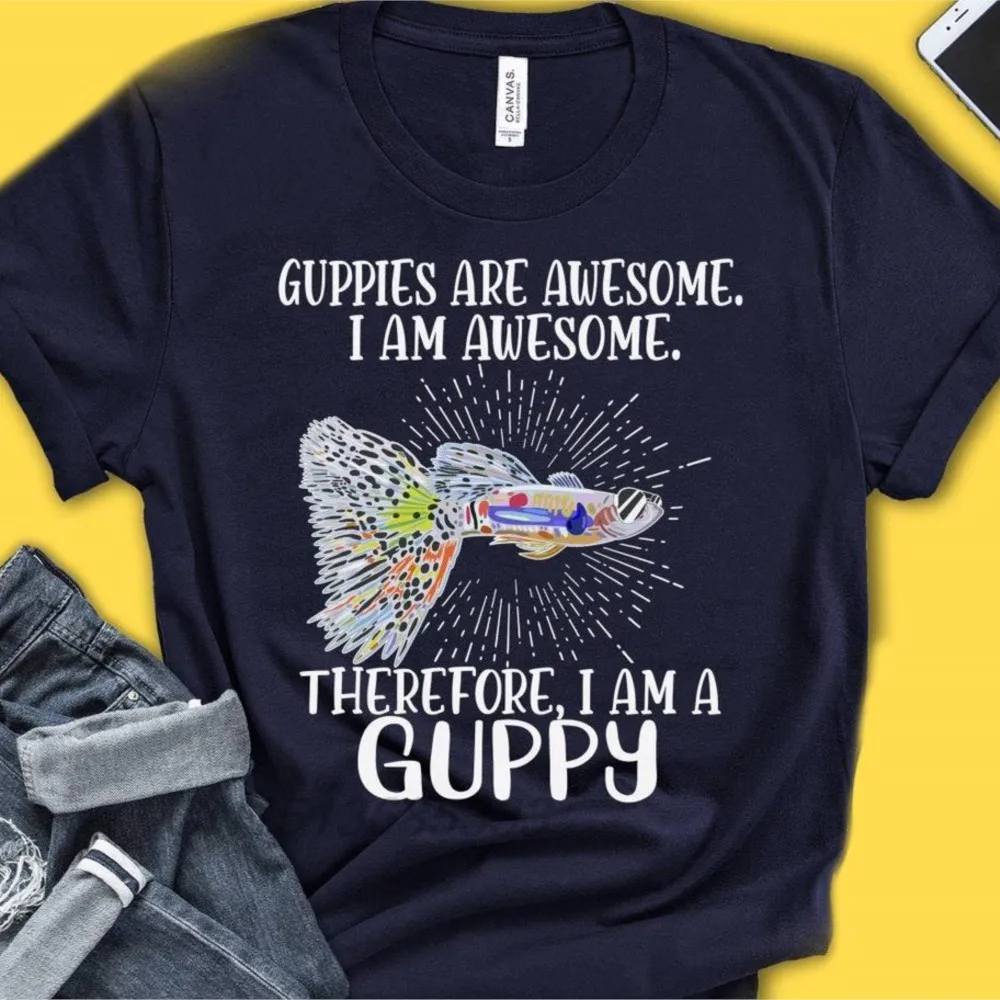 Guppies Are Awesome T-shirts Guppy Lover Zoo Zoologist Gift Women Tee Shirts Mongoose Lover Gift Tops Vintage Cotton T Shirts