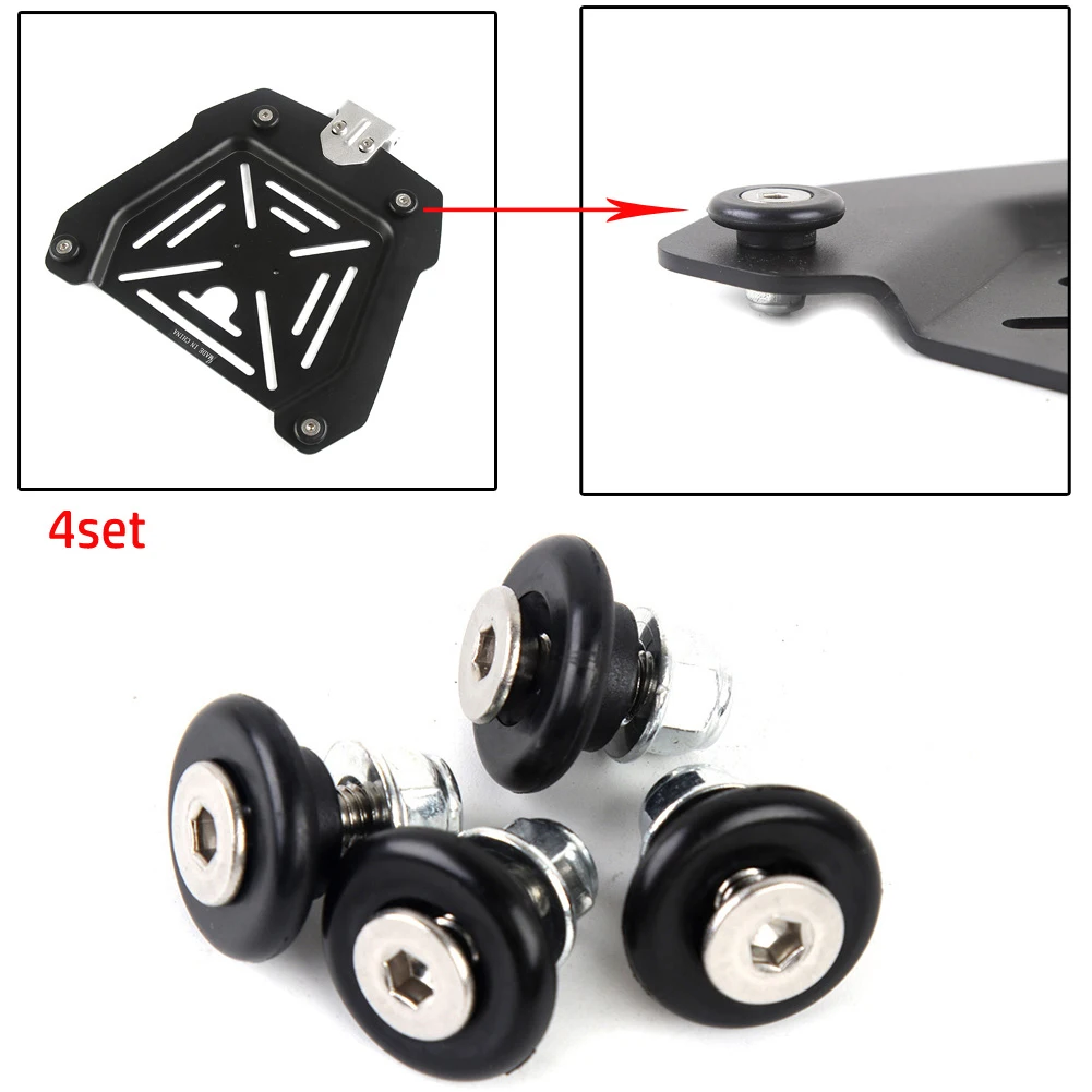 4 Set Motorcycle Luggage Bushing Pad  Black Top For Storage Box Rear Luggage Case Tail Top Box Helmet Trunk Bracket Base Plate