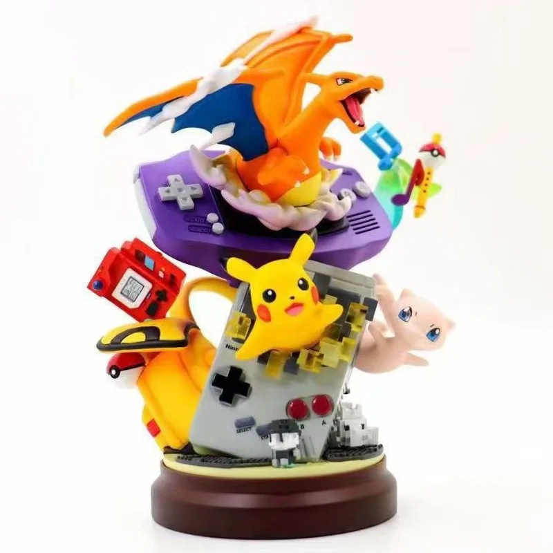 

PokéMon Charizard & Mew Game Console Ornament, Room Decoration Gift, Desktop Figure Collectible