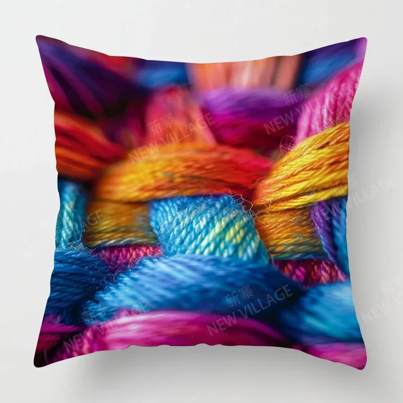 Funda de almohada simples e moderna, funda de cojín corta de felpa para sala de estar, cafeteria, sofá, multiescena, adecuada