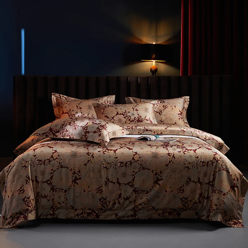 Premium 1200TC Egyptian Cotton Digital Printing Luxury Bedding Set Queen King Duvet Cover Flat/Fitted Bed Sheet Pillowcases 4Pcs