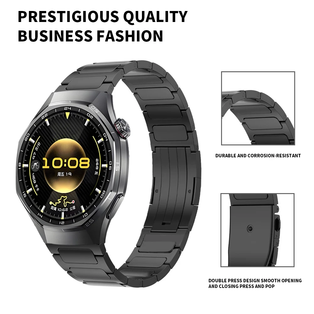 22mm Titanium Strap For Huawei Watch 5 GT6-5-4 46mm Business Men's High End Metal Wristband Bracelet For Garmin 970 965 955 Band
