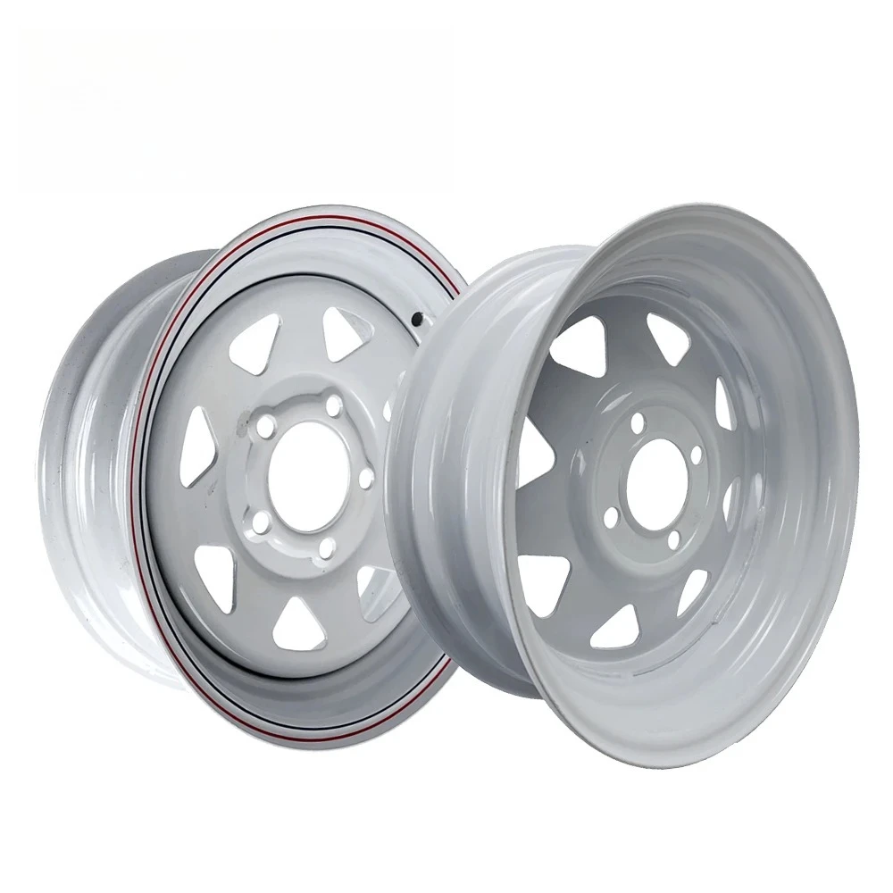 13 Inch X 4.5J White Spoke Trailer Rim 4-100 and 5 -114.3 Car Bolt Pattern Caravan Boat RV Parts Accessories