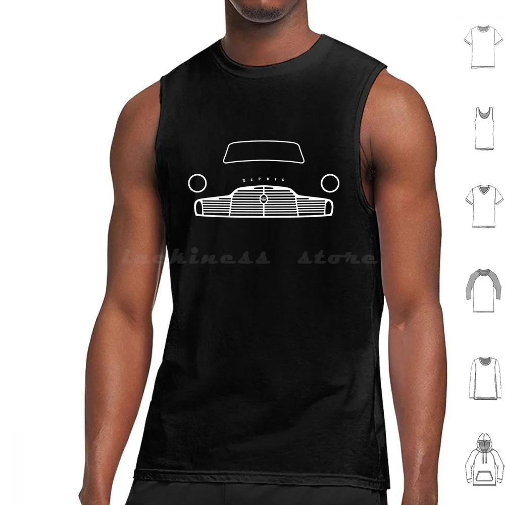 Zephyr Ii Classic Car Outline Graphic ( White ) Tank Tops Vest Sleeveless Zephyr Ii Classic Saloon Car British Luxury Vintage