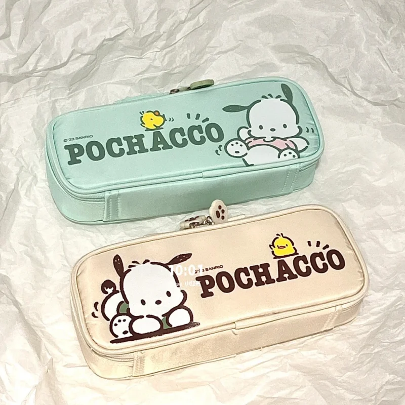 Anime Pochacco Sanrio Kawaii Pen Bag Cute Cartoon Student Pencil Box Portable Stationery Case Cosmetics Storage Bag Toys Gifts