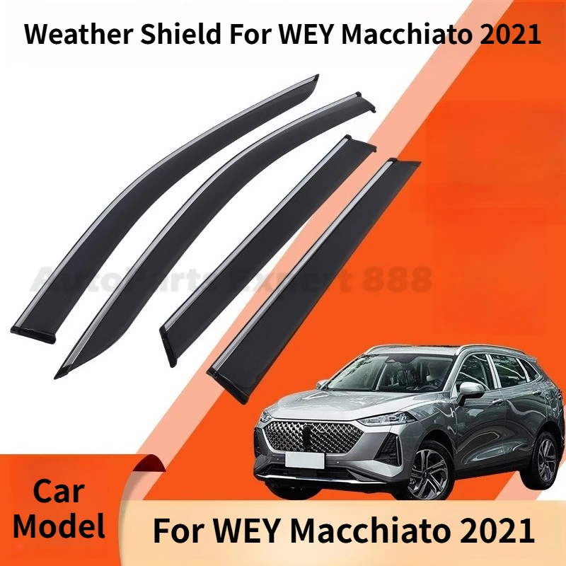 

Modification Parts Weather Shield For WEY Macchiato 2021 Window Visor Rain Guard Deflector Windshield Rain Eyebrow Awning Trim