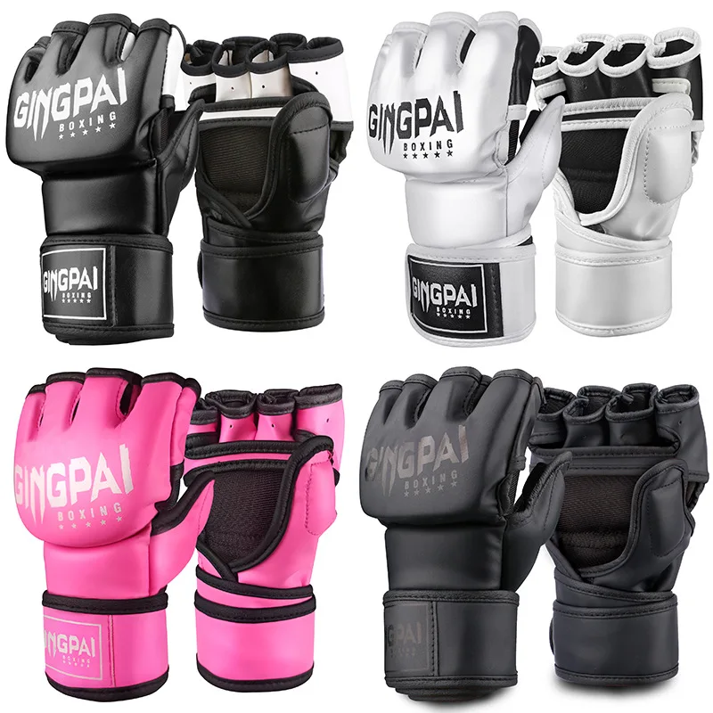 

Half Mitts MMA Boxing Gloves For Men & Women Mixed Martial Arts Open Palm Kickboxing For Punching Bag Sparring Muay Thai Karate