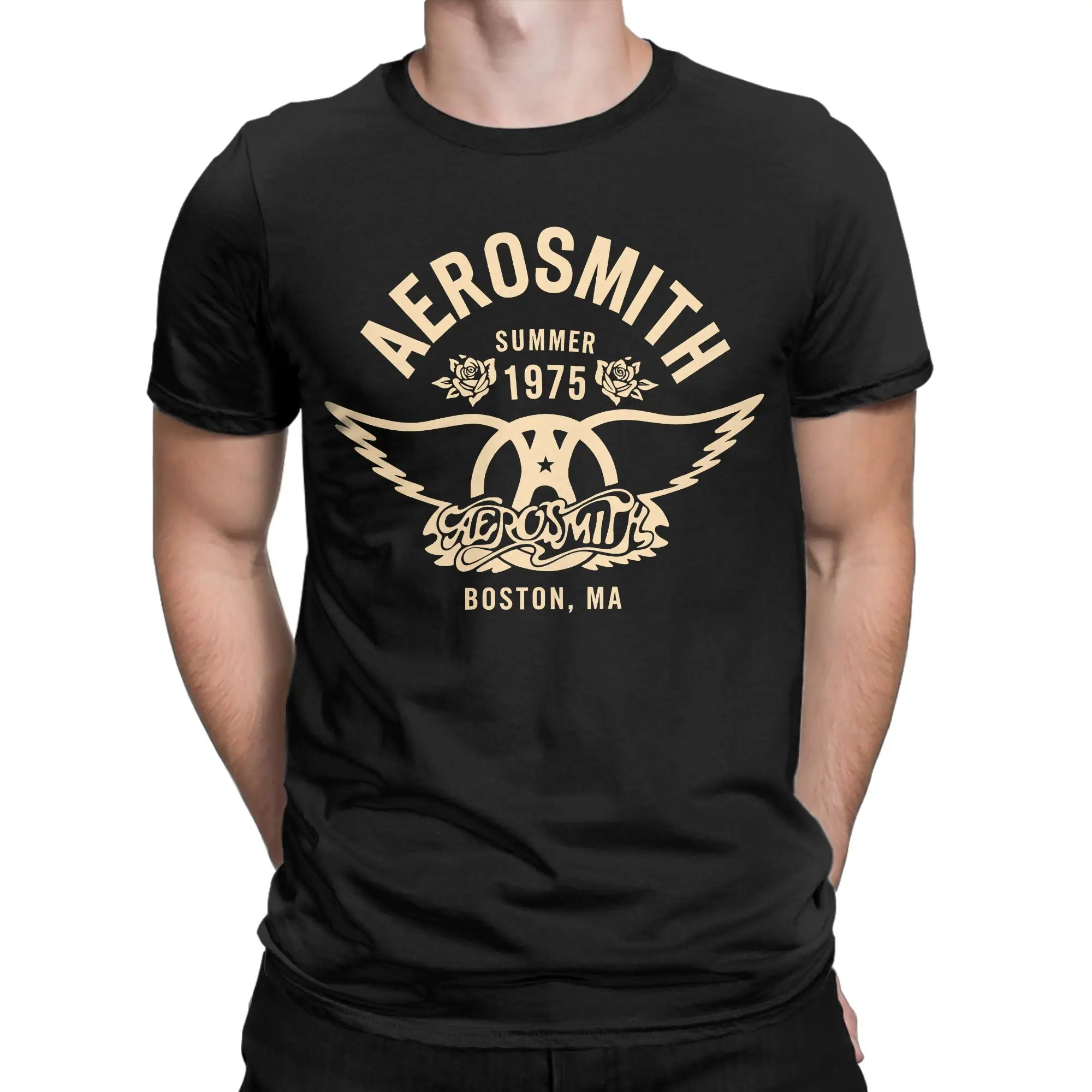 Aerosmith Established T-Shirt Men  Fashion Pure Cotton Tee Shirt O Neck Short Sleeve T Shirt Plus Size Clothes