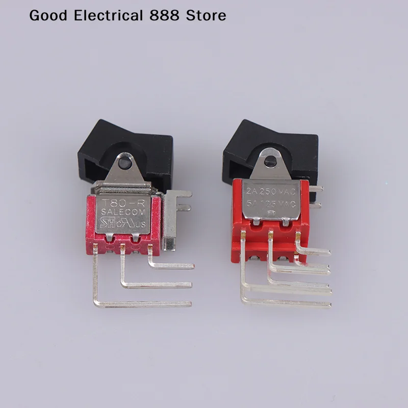 【GE】1pcs RLS-202-A4-00 Rocker Arm Connector Ship Type Button Rocker Bent Feet Side Switch 6 Feet 2 Gears