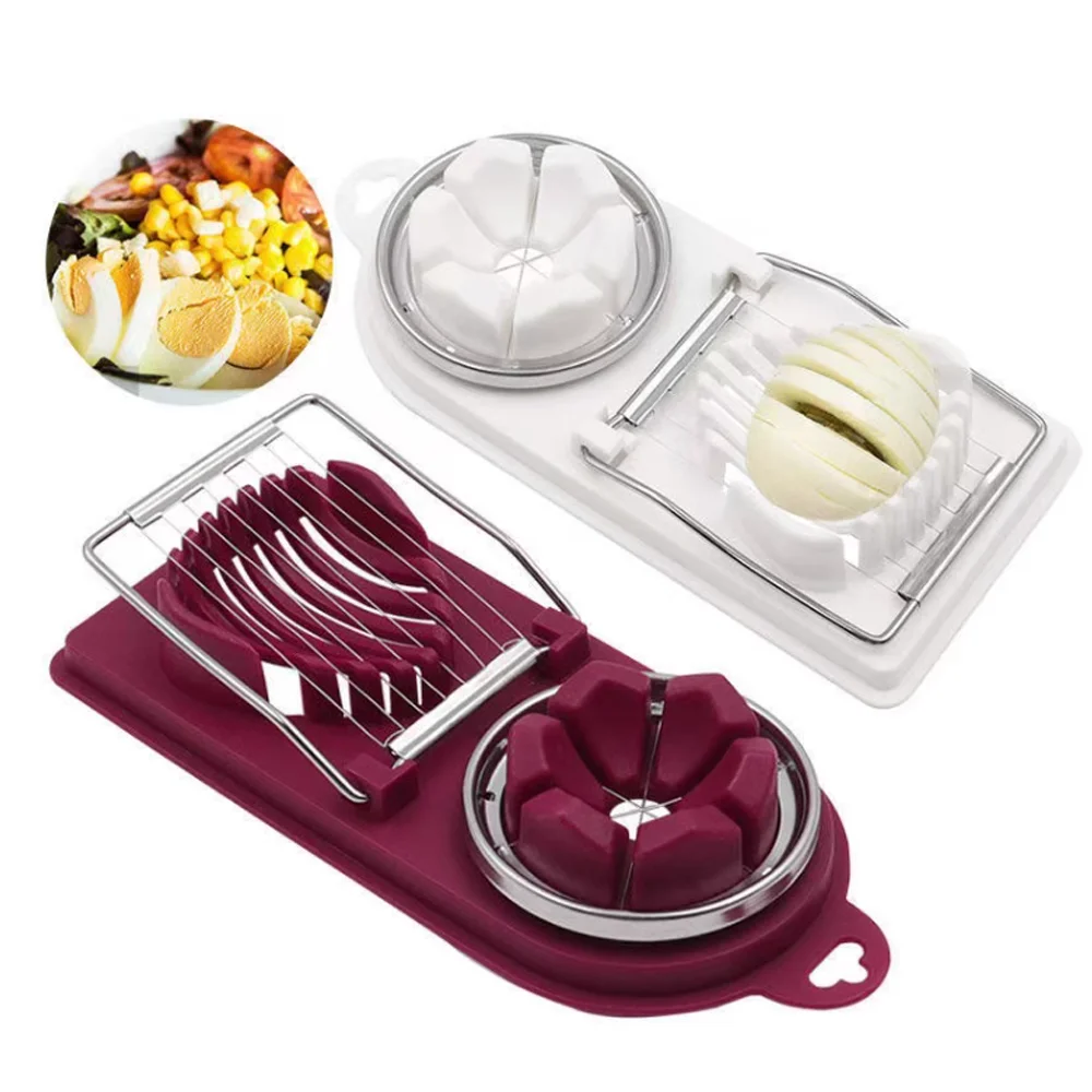 

2-in-1 egg slicer - multifunctional suitable for home use and preparing picnic bento. Practical kitchen tools