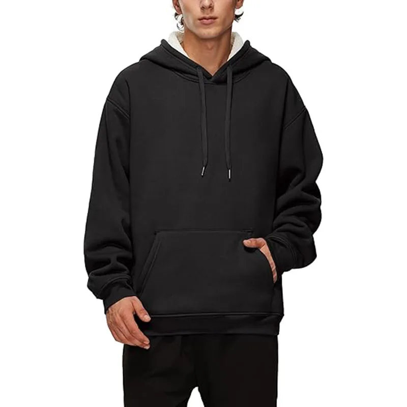 2026 بلوزات بغطاء للرأس نشطة للرجال مبطنة بالصوف