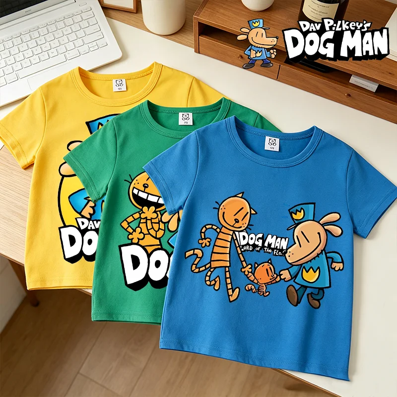 New Dogs Mans T-shirts Cartoon Clothing Figure Print Tee Shirts Kawaii Casuals Short Sleeves Outfit Boy Summer Soft Tops Clothes